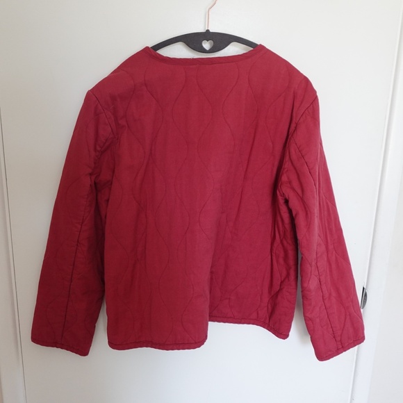NWOT Coldwater Creek Red Quilted Cotton Buttondown Jacket M Petite - Picture 9 of 10